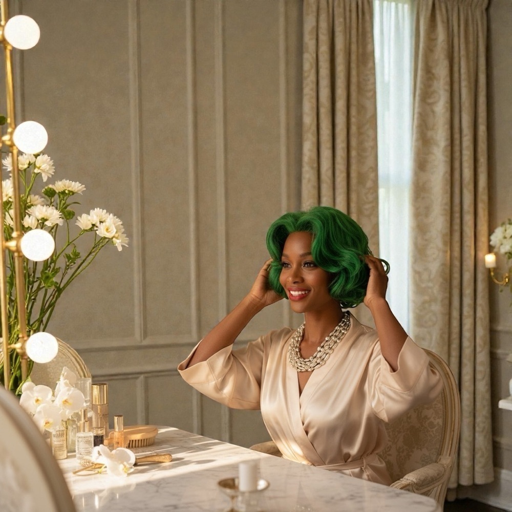 Green Joke Wig Cap Unisex โ Fashion Wig H1160HY #3 โ New with Tag
